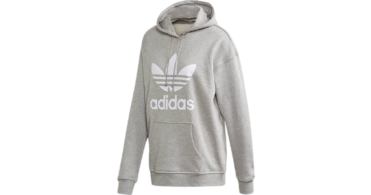 Adidas Originals Trefoil Hoodie - Medium Grey Heather/White • Pris »