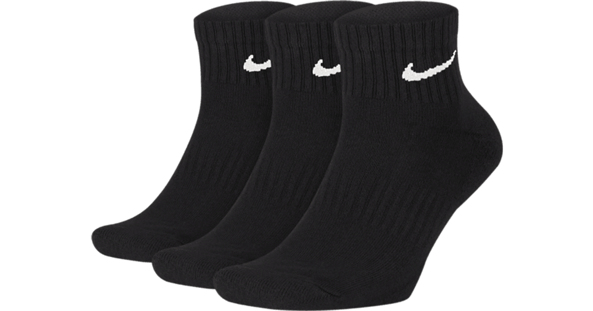Nike Everyday Cushioned Training Ankle Socks 3-pack Unisex - Black/White •  Pris »