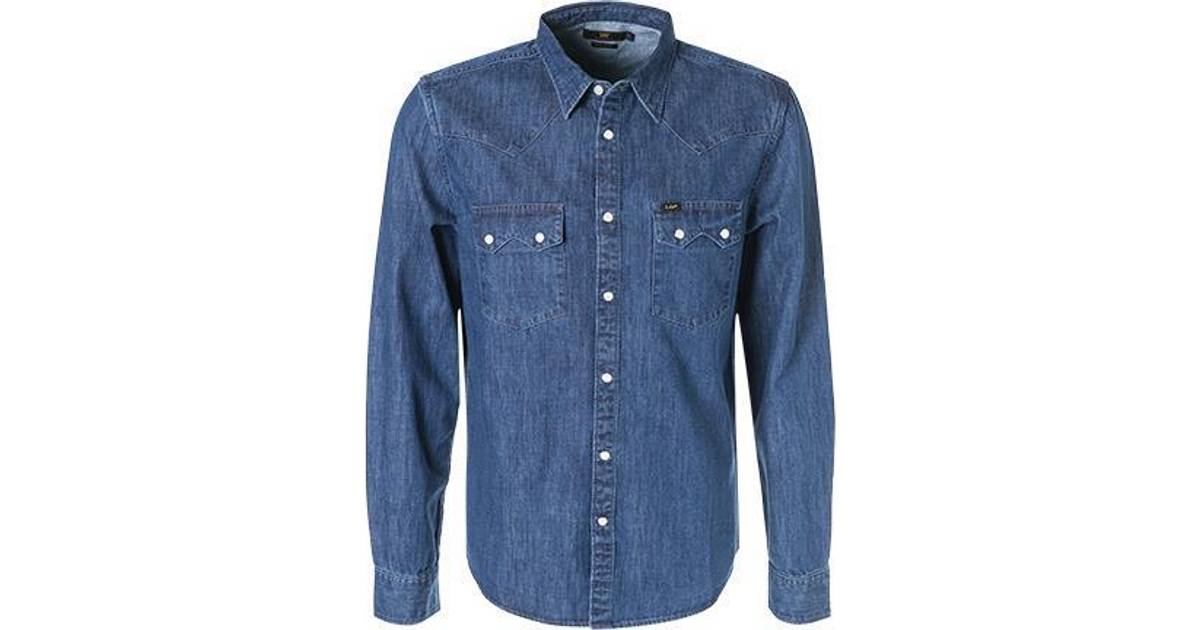 Lee Rider Shirt - Dipped Blue • Se laveste pris nu