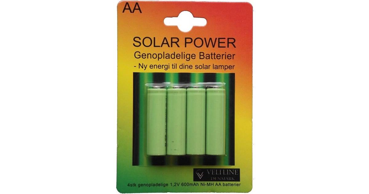 Veli Line Solar Power AA 600mAh Compatible 4-pack