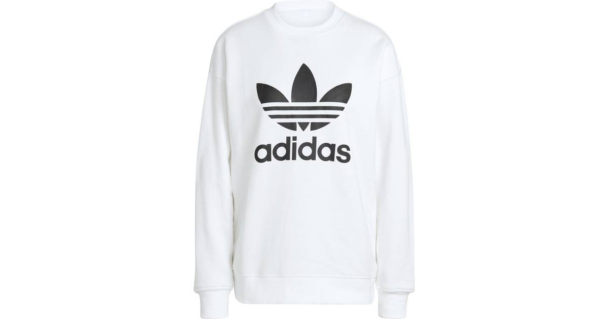 Adidas Women's Trefoil Crew Sweatshirt - White • Pris »