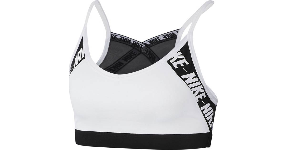 Nike Dri-FIT Indy Light-Support Padded Sports Bra - White/Black/White •  Pris »