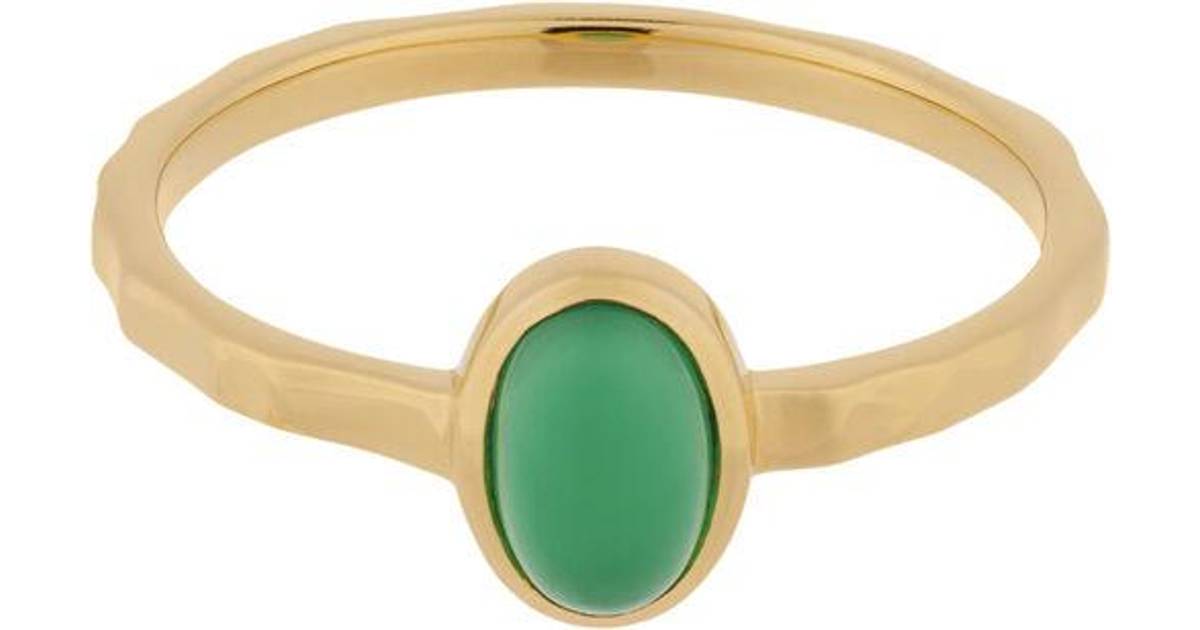 Pernille Corydon Shine Ring - Gold/Green • Se pris »
