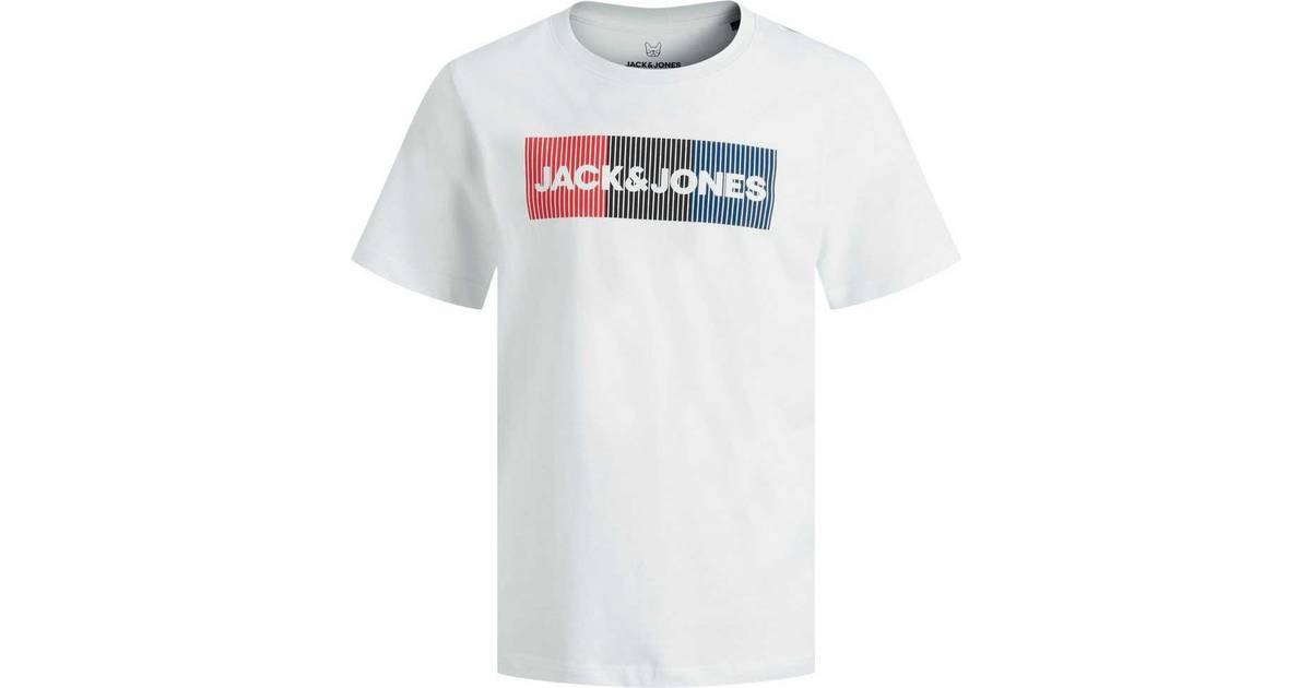Jack & Jones Boy's Logo T-shirt - White/White (12152730) • Pris »