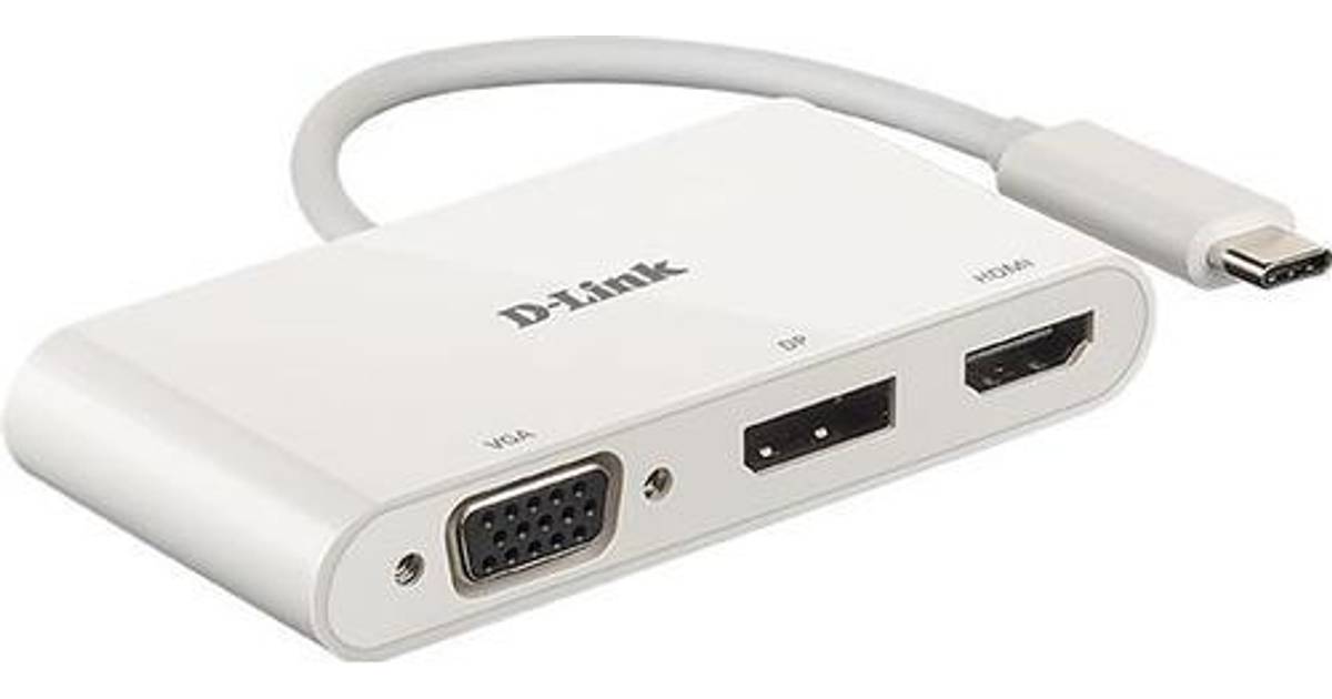 D-Link USB C-HDMI/VGA/Displayport M-F 0.1m • Se pris