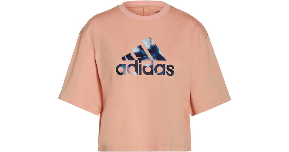 Adidas Women's Sportswear You for You Cropped Logo T-shirt - Ambient Blush  • Pris »