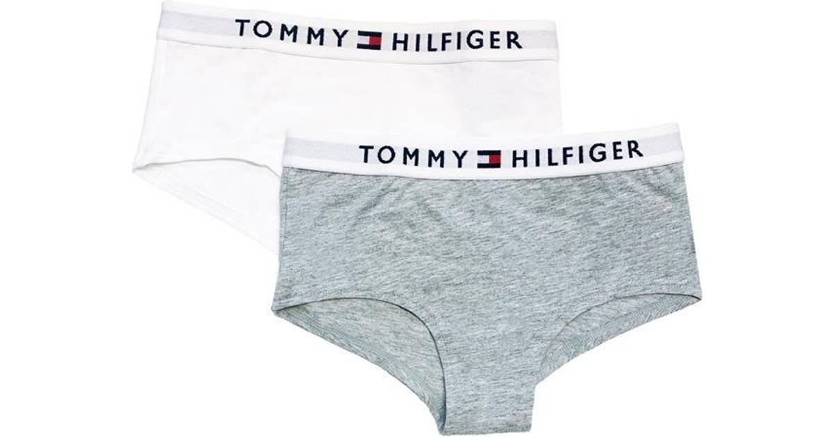 Tommy Hilfiger Logo Panties 2-pack - Gray Melange (UG0UG004630TE) • Pris »