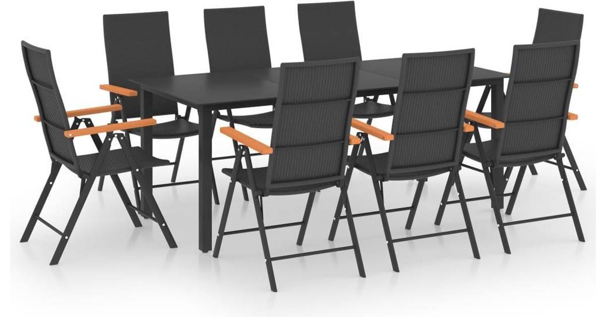 VidaXL 3060075 Havemøbelsæt, 1 borde inkl. 8 stole