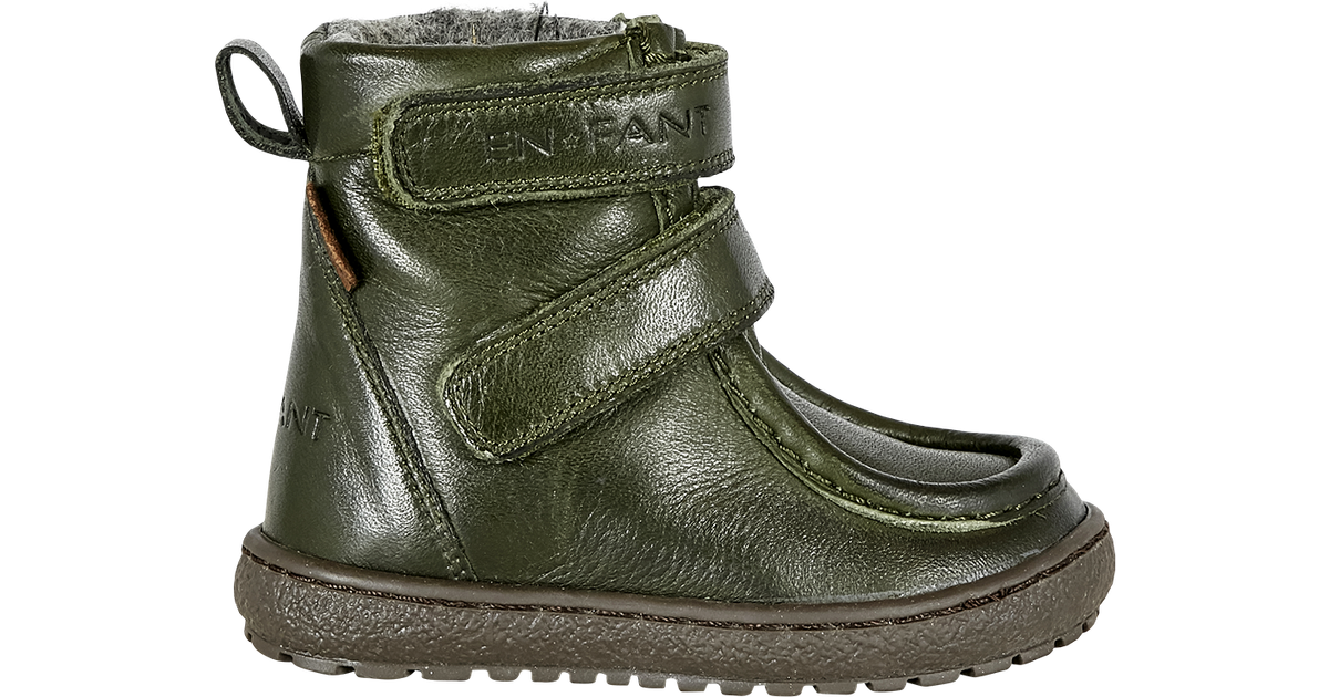 En Fant Velcro Tex Leather Winter Boots - Army • Pris »
