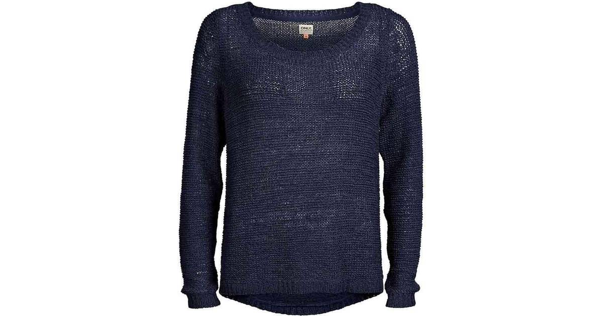 Only Geena Xo Knitted Sweater - Navy Blazer • Priser »
