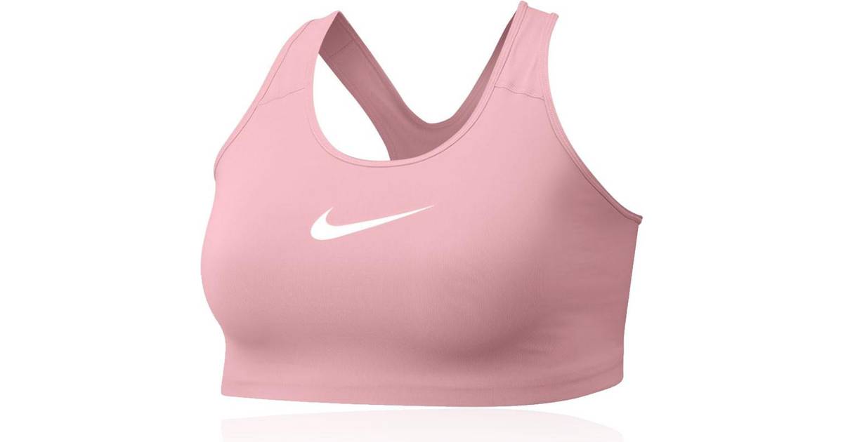 Nike Swoosh Non-Padded Plus Size Sports Bra - Pink Glaze/White • Pris »
