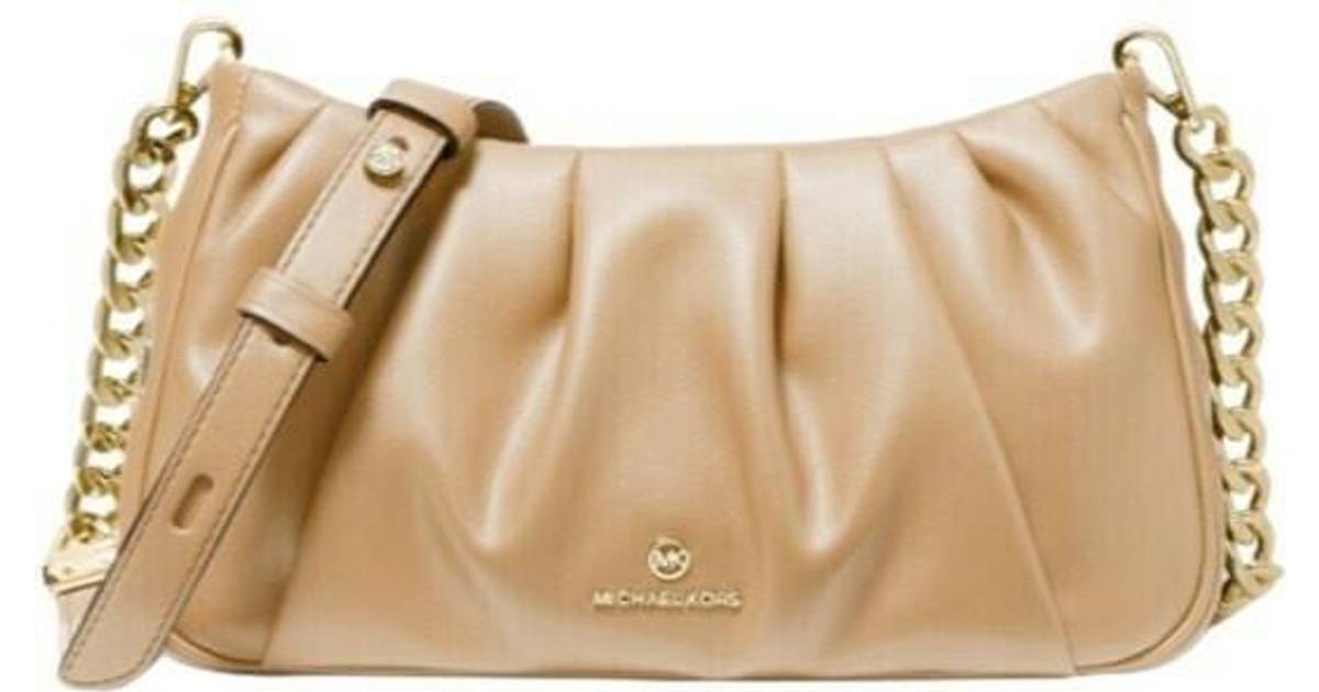 Michael Kors Hannah Small Pleated Convertible Clutch - Camel • Pris »