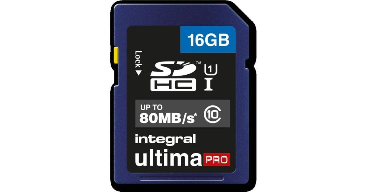 Integral UltimaPro SDHC UHS-I U1 80MB/s 16GB • Pris »