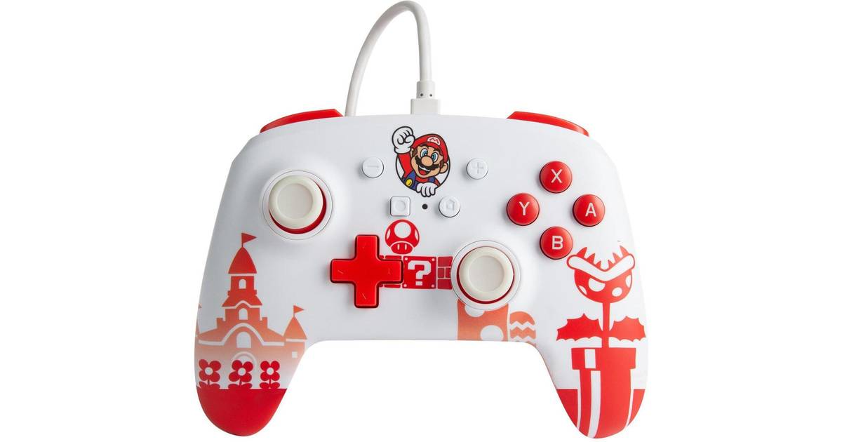 Uddrag konsulent tank PowerA Enhanced Wired Controller (Nintendo Switch)– Mario Red/White • Pris »