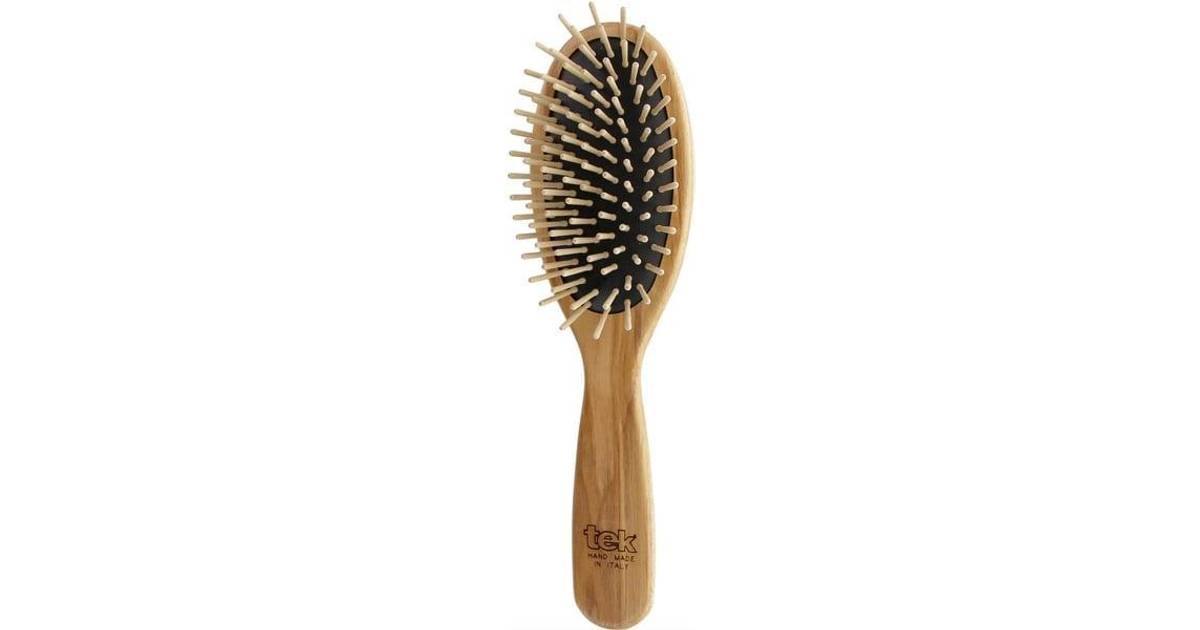 TEK Big Oval Hair Brush with Short Wooden Pins • Pris »