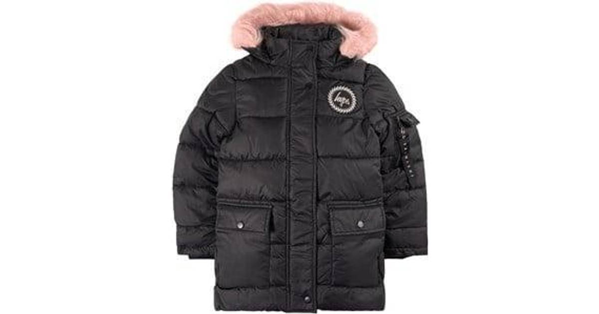 Hype Kid's Fur Explorer Jacket - Black/Pink • Priser »