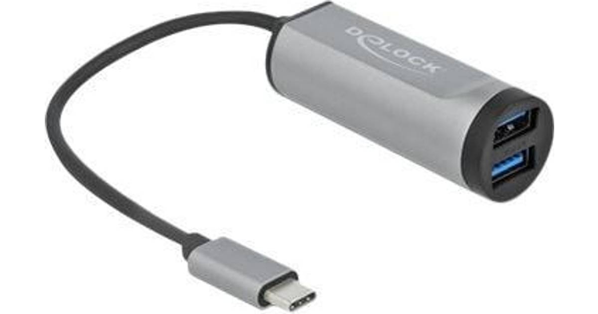 DeLock USB 3.2 Gen 1 Card Reader for microSD / SD with USB Hub (64115) •  Pris »