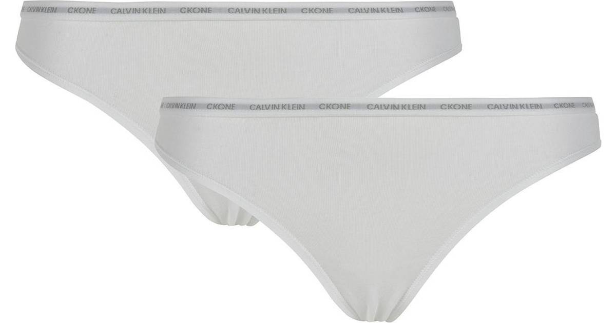 Calvin Klein CK One Thongs 2-pack - White • Se pris »