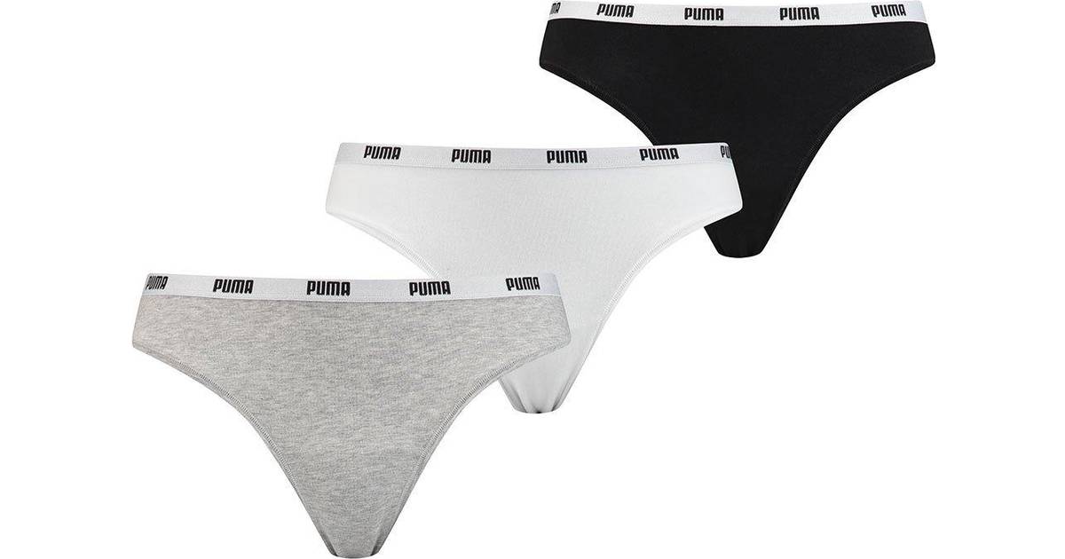 Puma Women's Iconic String 3-pack - White/Grey/Black • Pris »