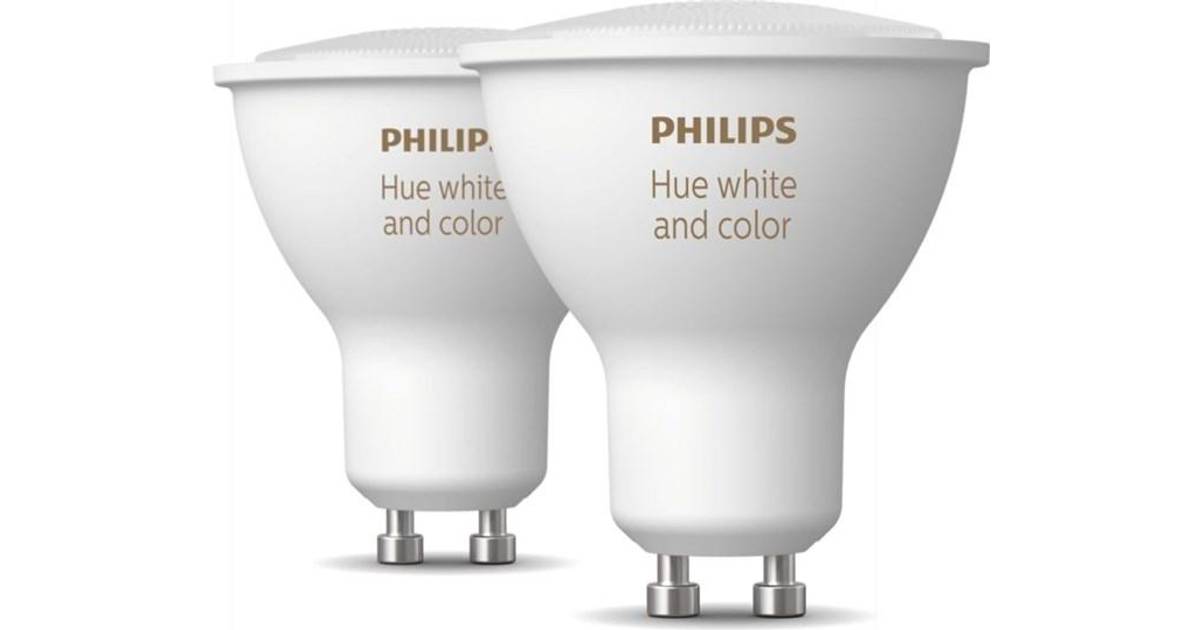 Philips White and Colour Ambiance LED Lamps 4.3W GU10 2-pack • Pris »