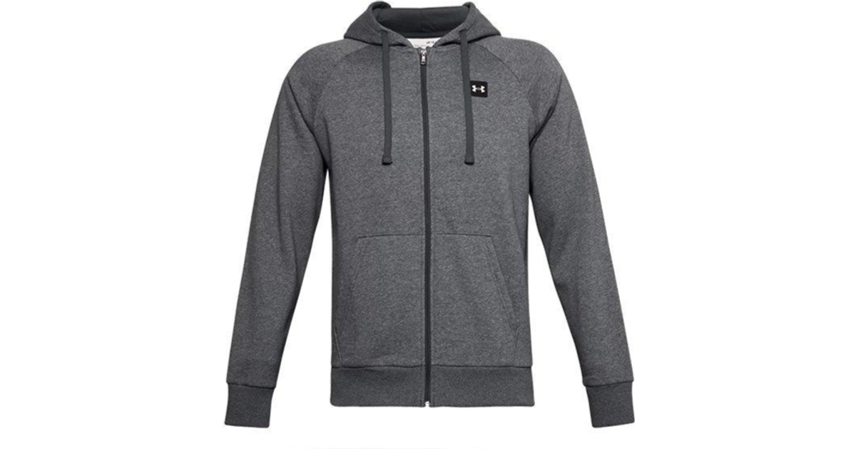 Under Armour Rival Fleece Full Zip Hoodie - Pitch Gray Light Heather/Onyx  White • Pris »