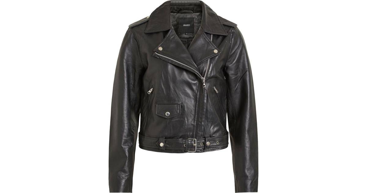 Object Collector's Item Nandita Biker Look Leather Jacket - Black • Pris »