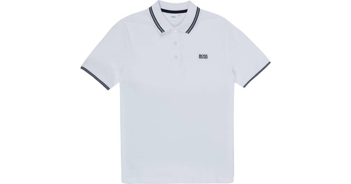 Hugo Boss Kid's Polo T-shirt with Embroidered Logo - White