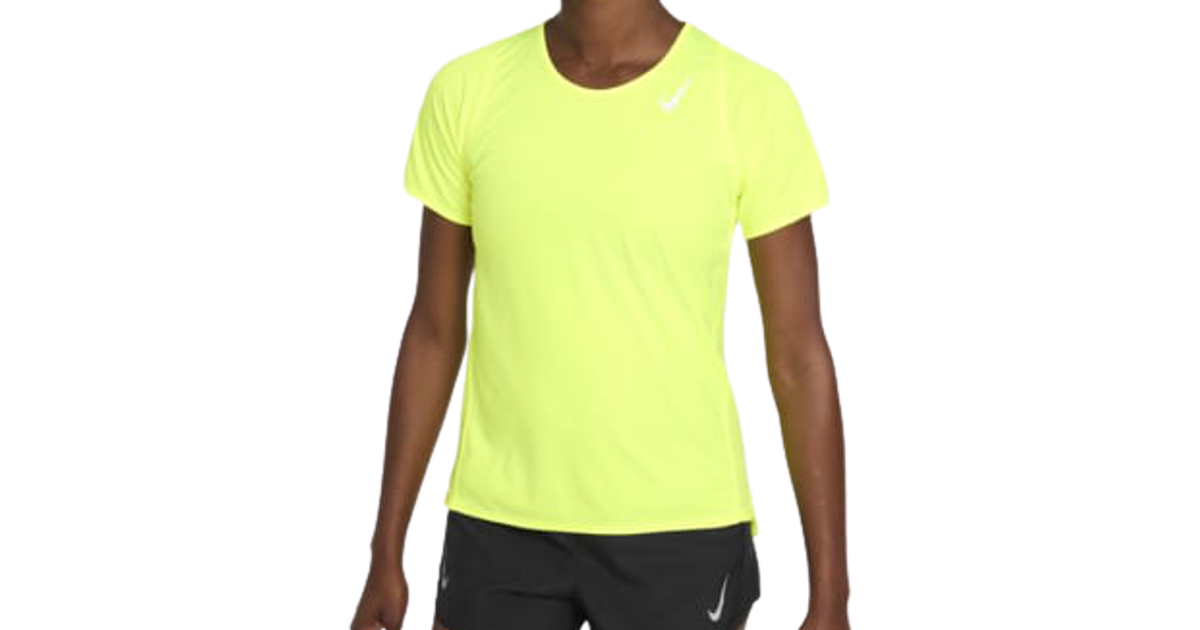Nike Dri-FIT Race Short-Sleeve Running T-shirt Women - Volt • Pris »