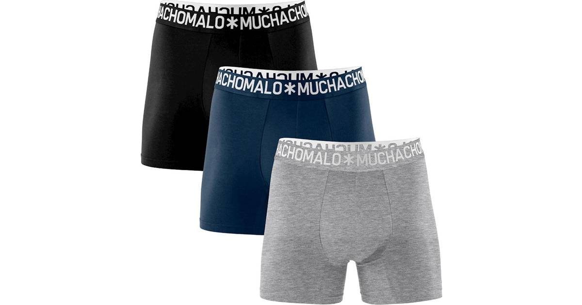 Muchachomalo Cotton Stretch Basic Boxer 3-pack - Grey/Black • Pris »