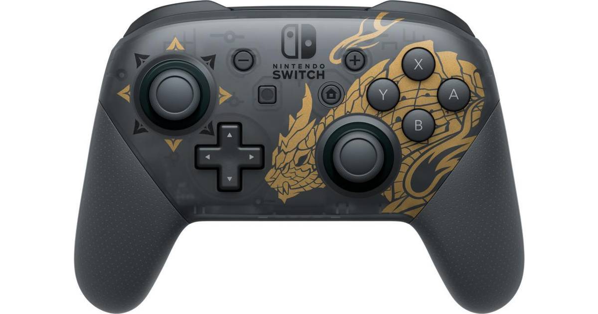 Nintendo Switch Pro Controller - Monster Hunter: Rise Edition - Black/Gold  • Pris »