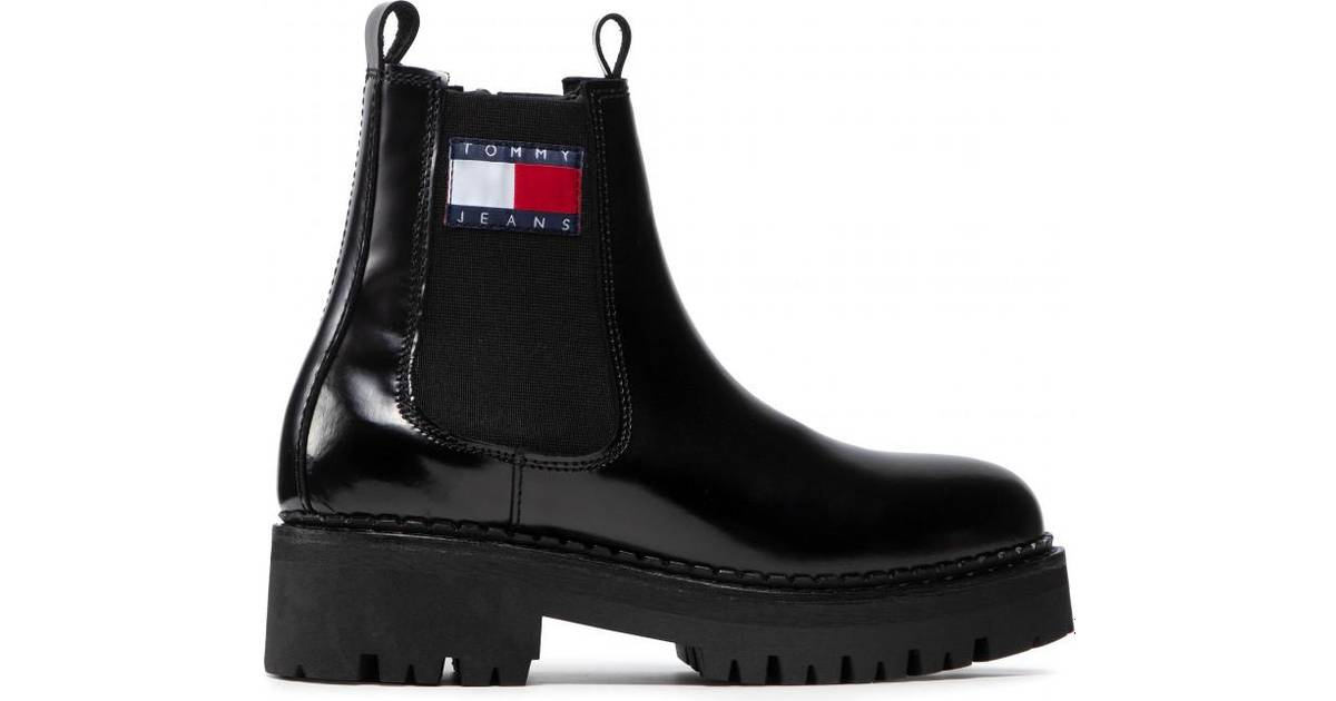 Tommy Hilfiger Urban Leather Cleat Chelsea Boots - Black