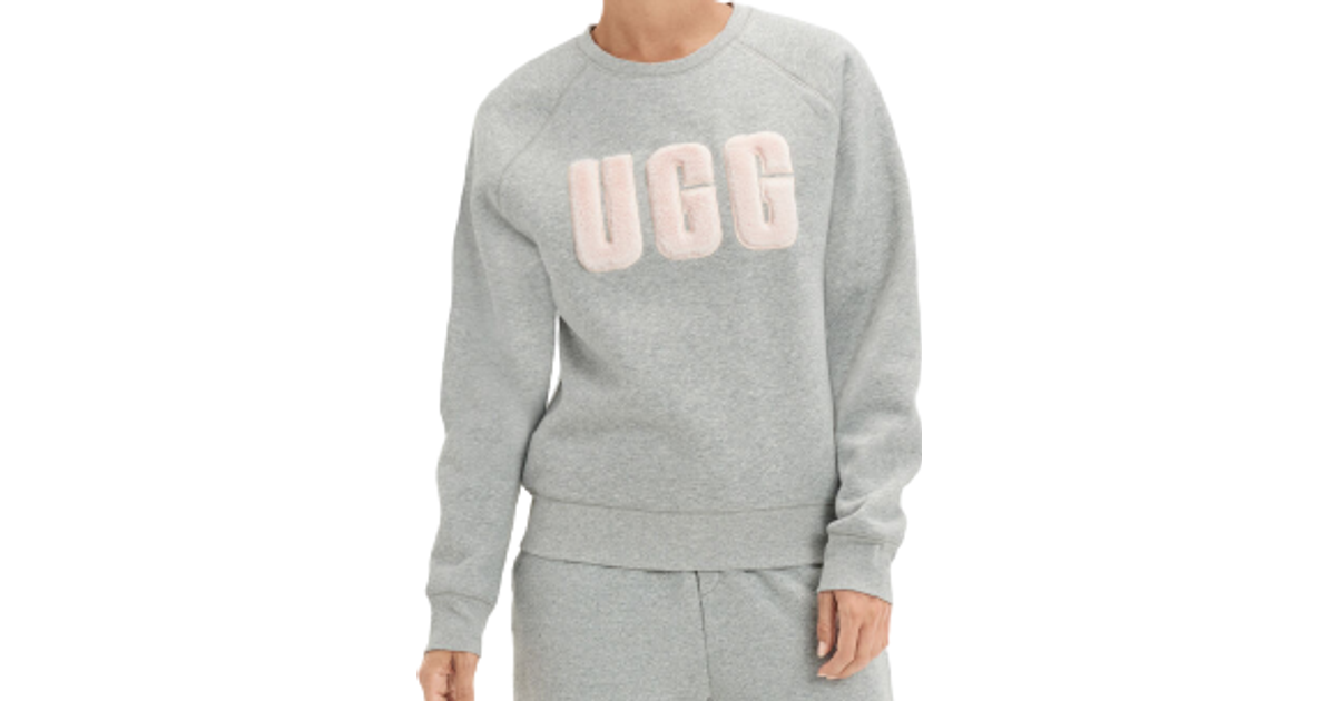 UGG W Madeline Fuzzy Logo Crewneck Sweatshirt - Grey Heather/Sonora • Pris »