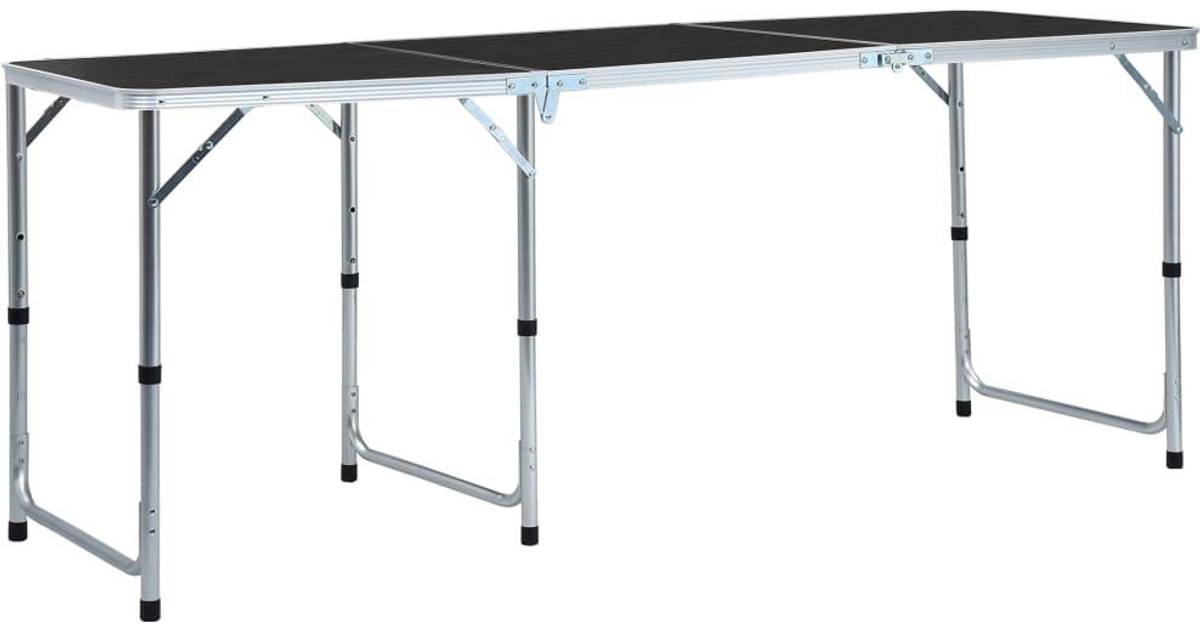 VidaXL Foldbart campingbord 180 x 60 cm aluminium grå • Pris »