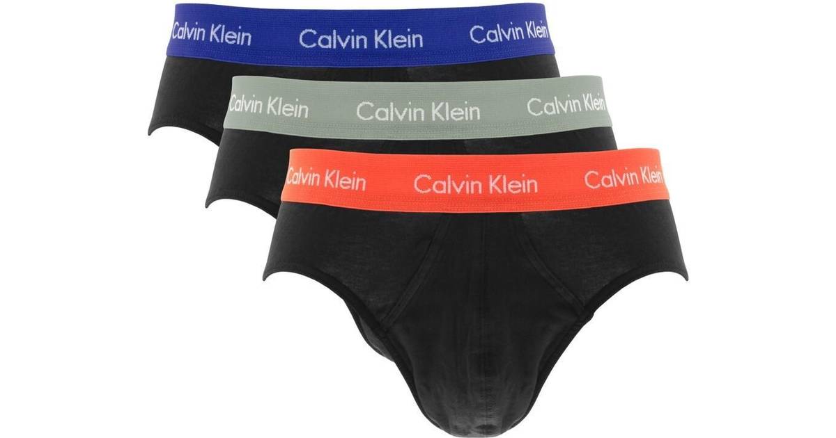 Calvin Klein Cotton Stretch Hip Briefs 3-pack - B- Royalty/Grey H/Exotic  Coral • Pris »