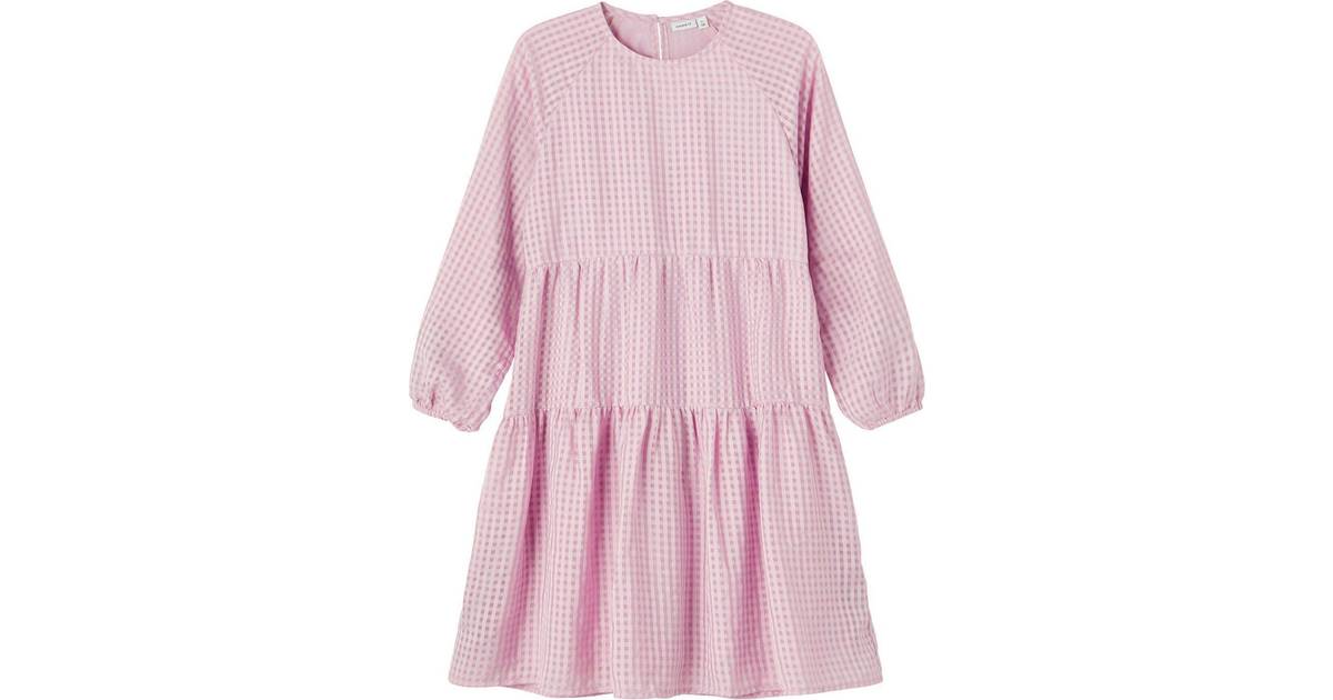 Name It Tatrine Checked Dress - Pink/Violet Ice (13197916) • Pris »