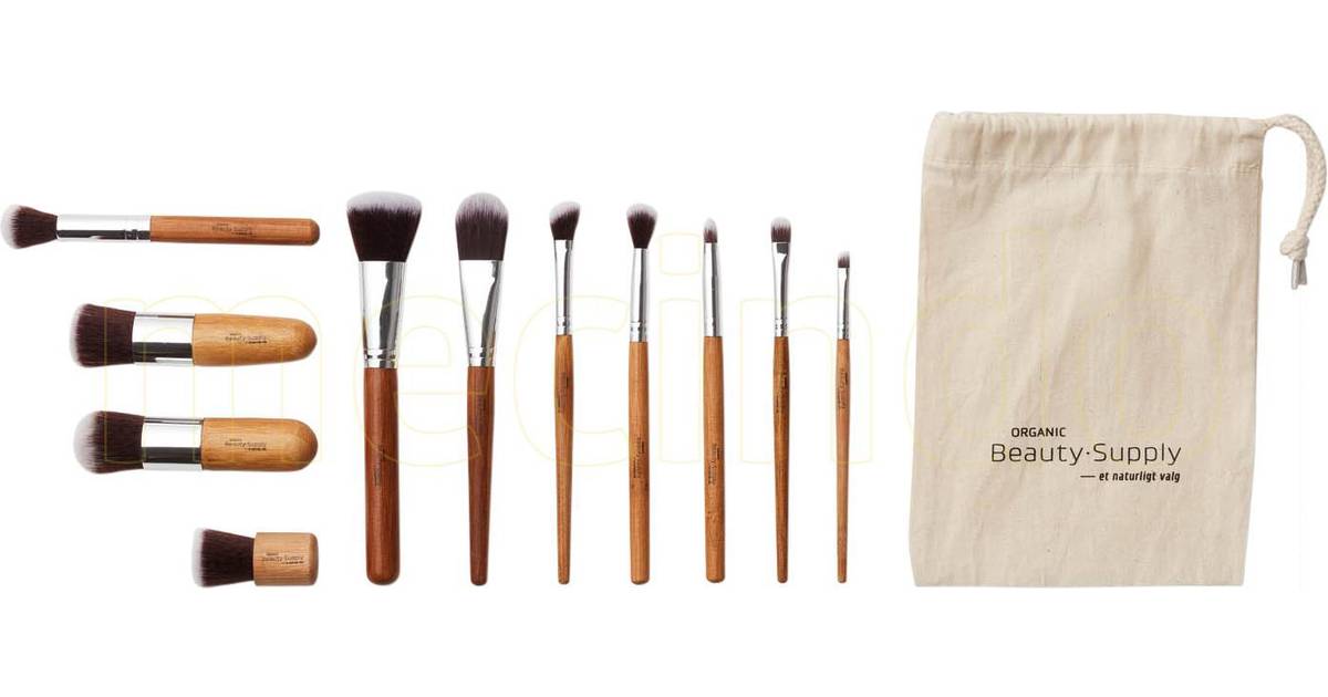 Organic Beauty Supply Makeup Børste og Penselsæt med Bambus Skaft • Pris »