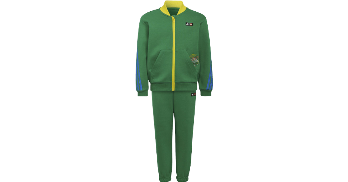 Adidas Kid's X Classic Lego Tracksuit - Core Green/Bright Blue/Yellow  (H65351) • Pris »