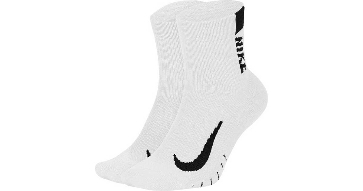 Nike Multiplier Running Ankle Socks 2-pack Men - White/Black • Pris »