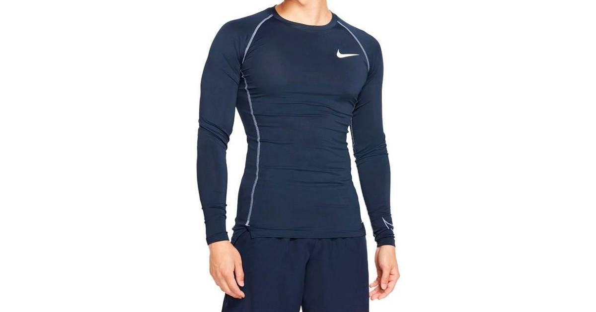 Nike Pro Dri Fit Long Sleeve T-shirt Men - Obsidian/Iron Purple • Pris »