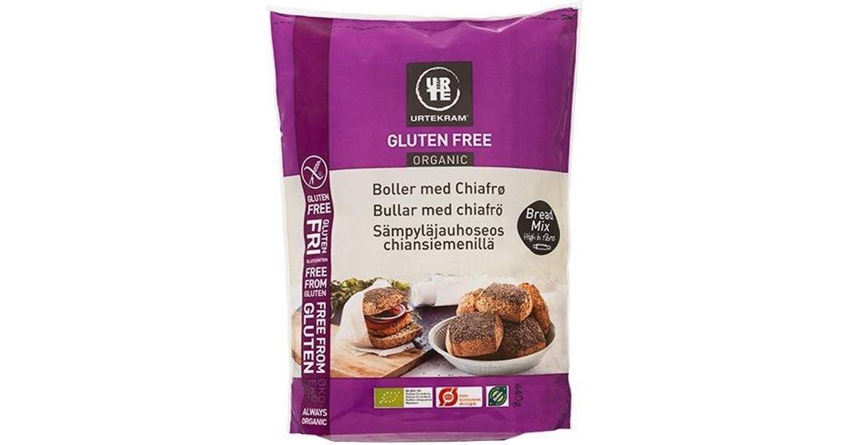Urtekram Gluten-Free Bread Mix Buns with Chia Seeds 440g • Pris »