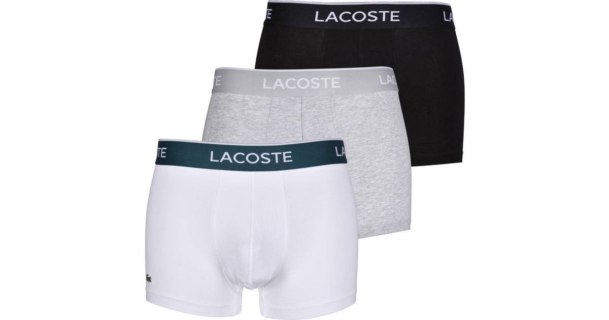 Lacoste Casual Trunks 3-pack - Black/White/Grey Chine • Pris »