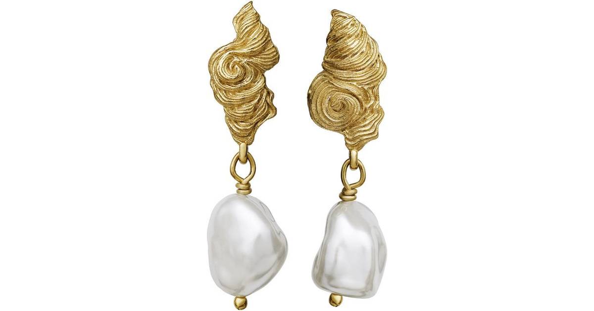 Maanesten Frigg Earrings - Gold/Pearls • Se priser »