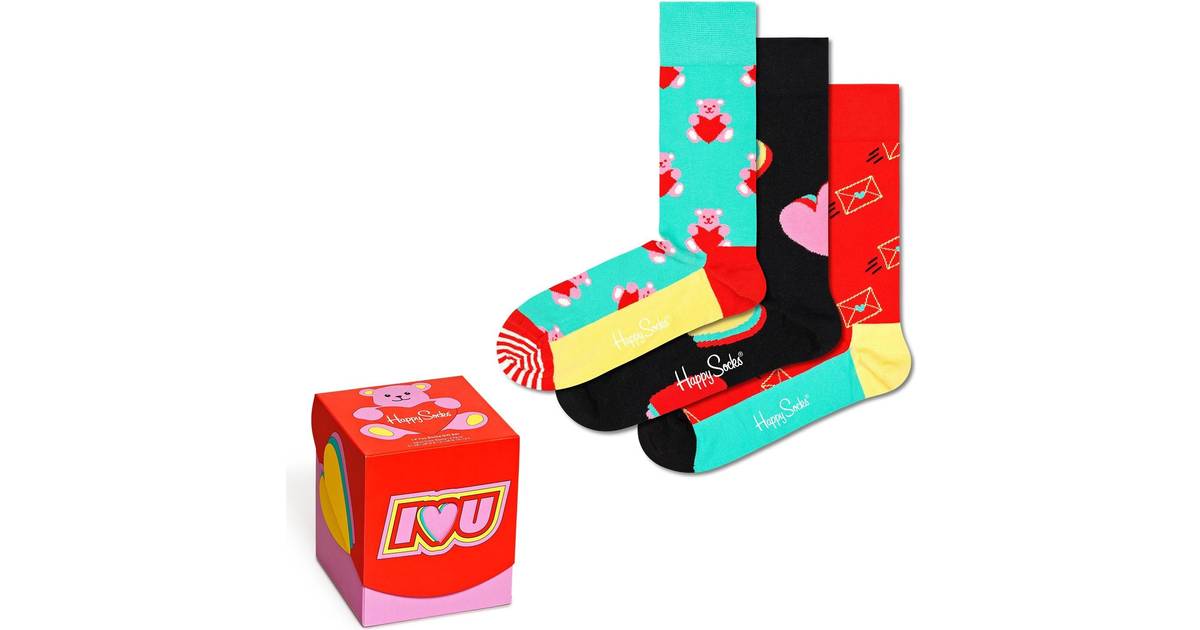 Happy Socks I Love You Socks Gift Set 3-pack - Multicolored • Pris »