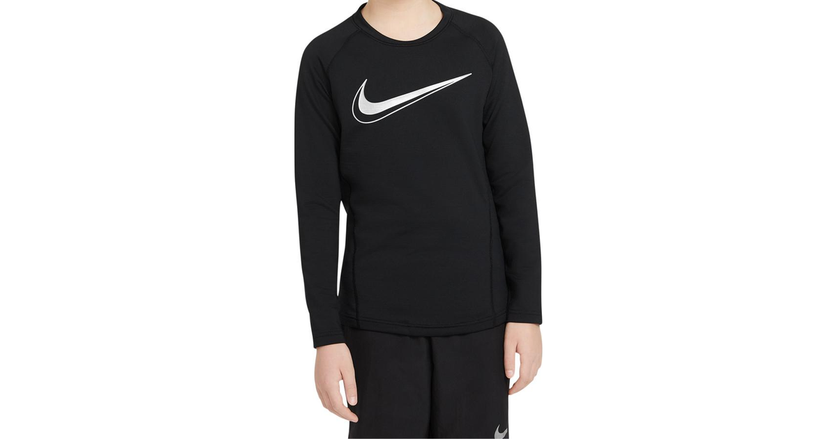 Nike Pro Dri-FIT Long-Sleeve T-shirt Kids - Black • Pris »