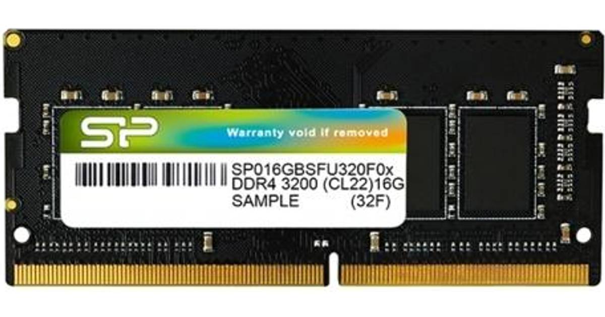 Silicon Power SO-DIMM DDR4 3200MHz 16GB (SP016GBSFU320X02) • Pris »