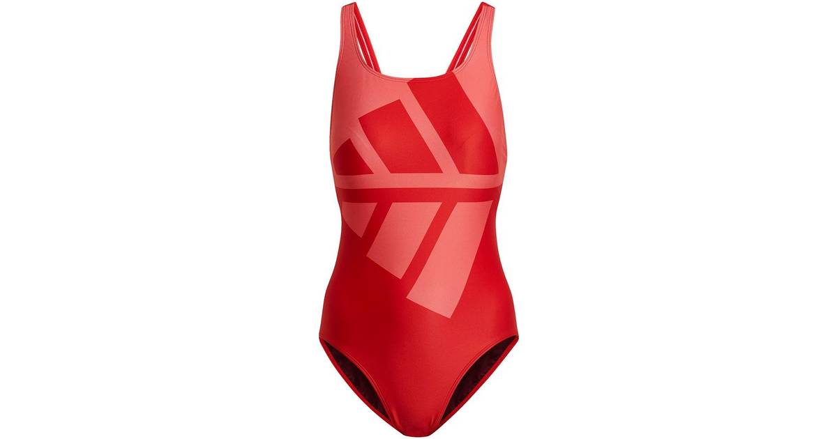 Adidas Women's Logo Graphic Swimsuit - Vivid Red/Semi Turbo • Pris »