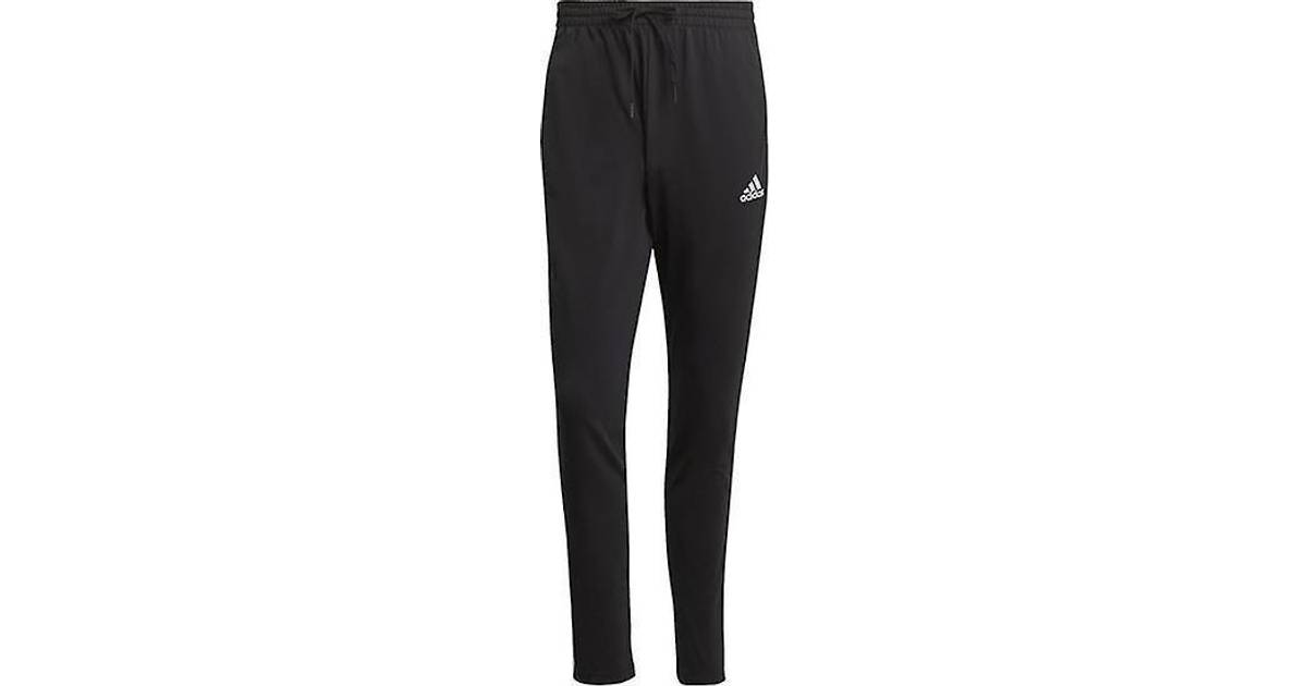 Adidas Essentials Single Jersey Tapered Open Hem 3-Stripes Joggers -  Black/White • Pris »
