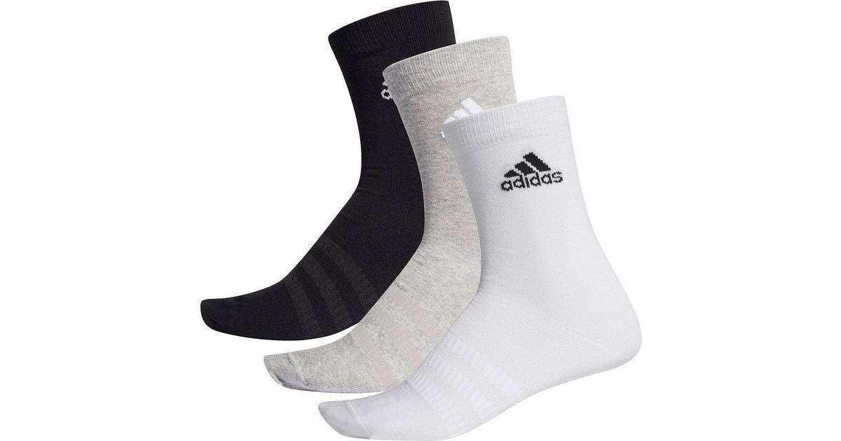 Adidas Crew Socks 3-pack Unisex - Medium Grey Heather/White/Black • Pris »