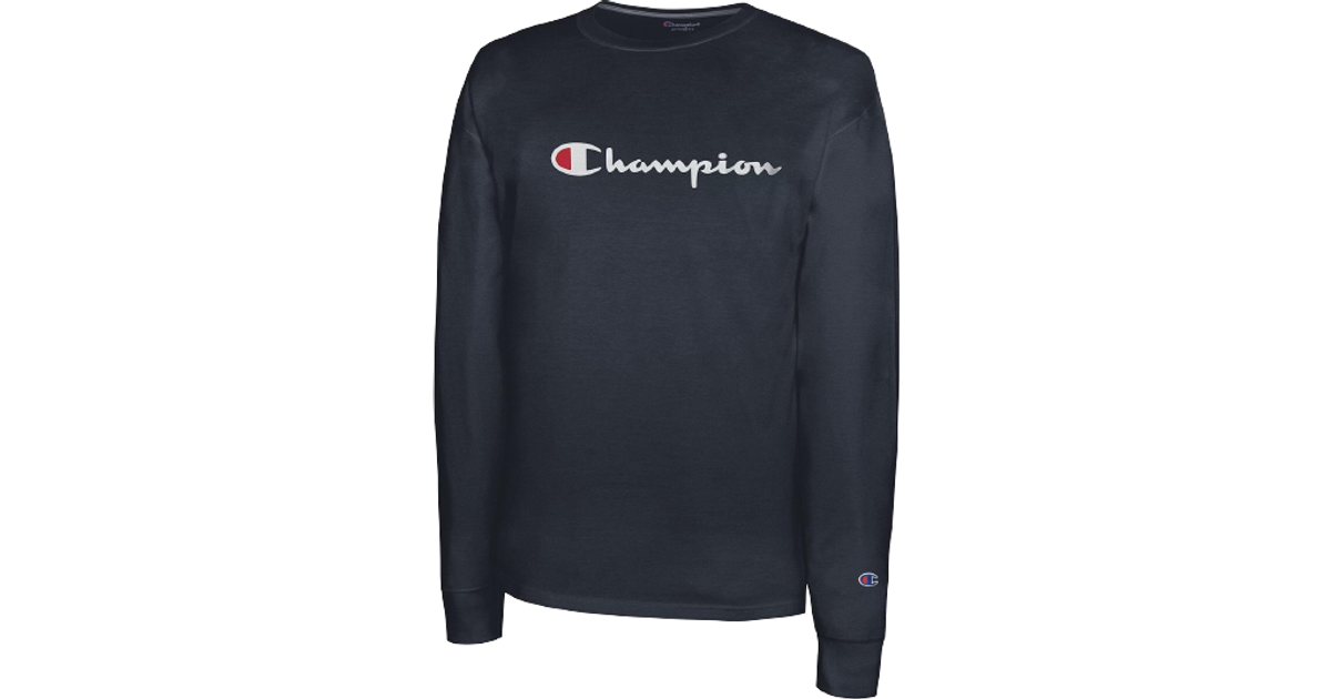 Champion Classic Script Logo Long Sleeve T-shirt - Navy • Pris »