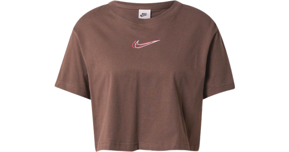 Nike Sportswear Cropped Dance T-shirt Women's - Baroque Brown/White • Pris »